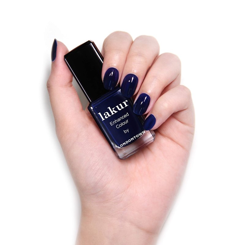 LONDONTOWN Lakur Nail Polish – Blue, Buckingham Blue, 0.4 Fl Oz, Long-Lasting, Streak-Free, Chip-Resistant | 21+ Free Non-Toxic Vegan Nail Color, Strengthens & Hydrates Nails