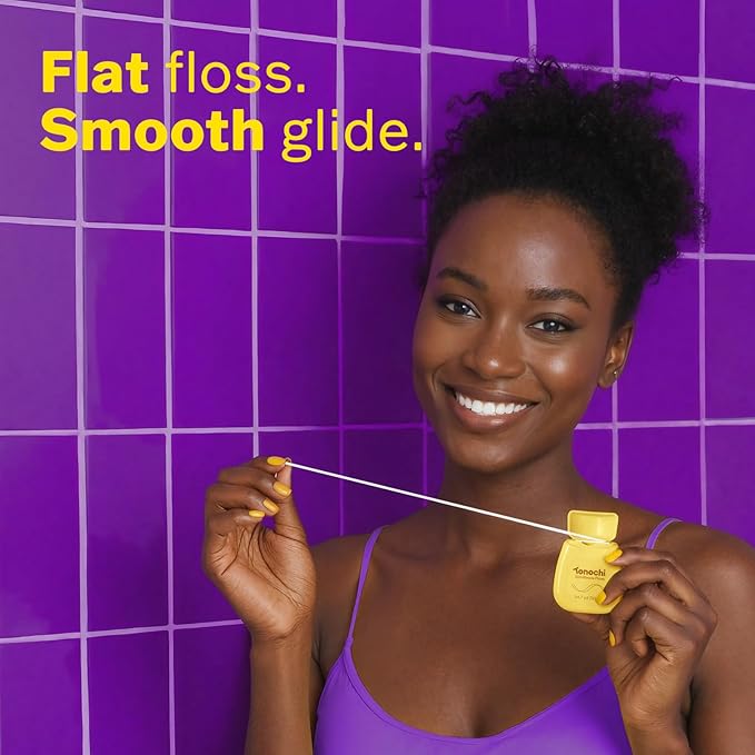 SlimWeave Flat Dental Floss for Tight Teeth & Tight Spaces – Extra Thin, Smooth-Glide, Gentle on Gums, Mint + Xylitol, 3-Pack (50 m Each)