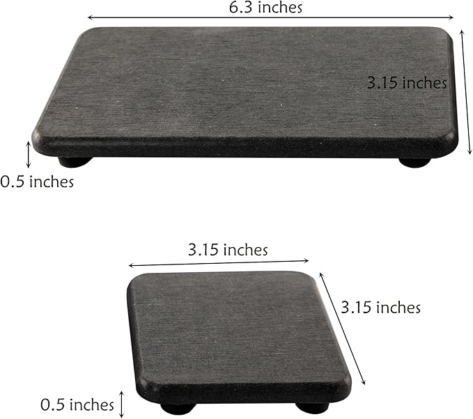 Set of 4 Water Absorbent Diatomite Coasters, Diatomaceous Earth Kitchen Soap Dish, Bathroom Trays, Water Absorbing Stone Used for Hand Soaps & Plants & Toiletries in The Modern Home