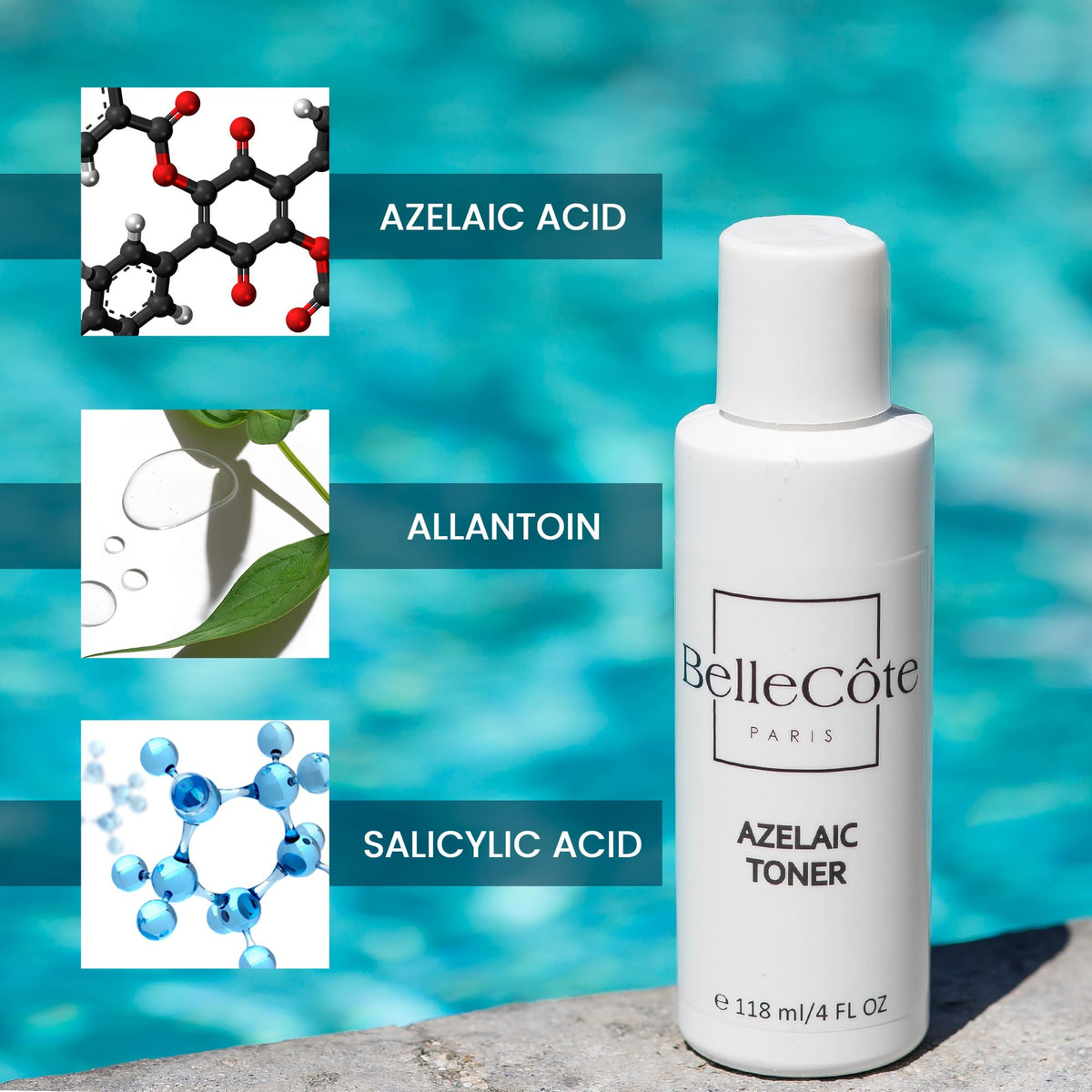 Azelaic Acid Acne Treatment Toner -10% Azelaic + 2% Salicylic Acid Serum for Face - Rosacea & Blackhead Care Best Acne Treatment for Women - Oil Control for Clear Skin - 4oz