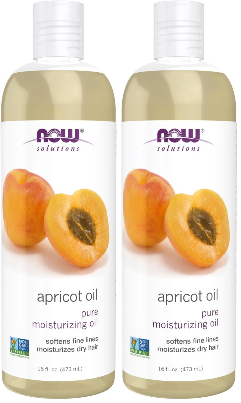 NOW Solutions, Apricot Kernel Oil, Hair Moisturizer, Rejuvenating Skin Oil, Softens Fine Lines, 16-Ounce (Pack of 2)