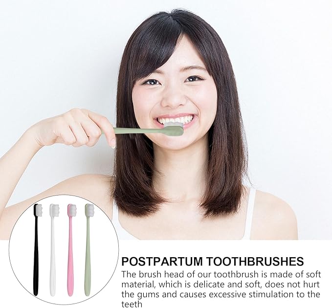 8pcs Ultra-Soft Manual Toothbrush for Sensitive Gums Oral Care Puerpera Toothbrush with Micro-Nano Bristles Deep Cleaning for Pregnant Women Adults and Elderly