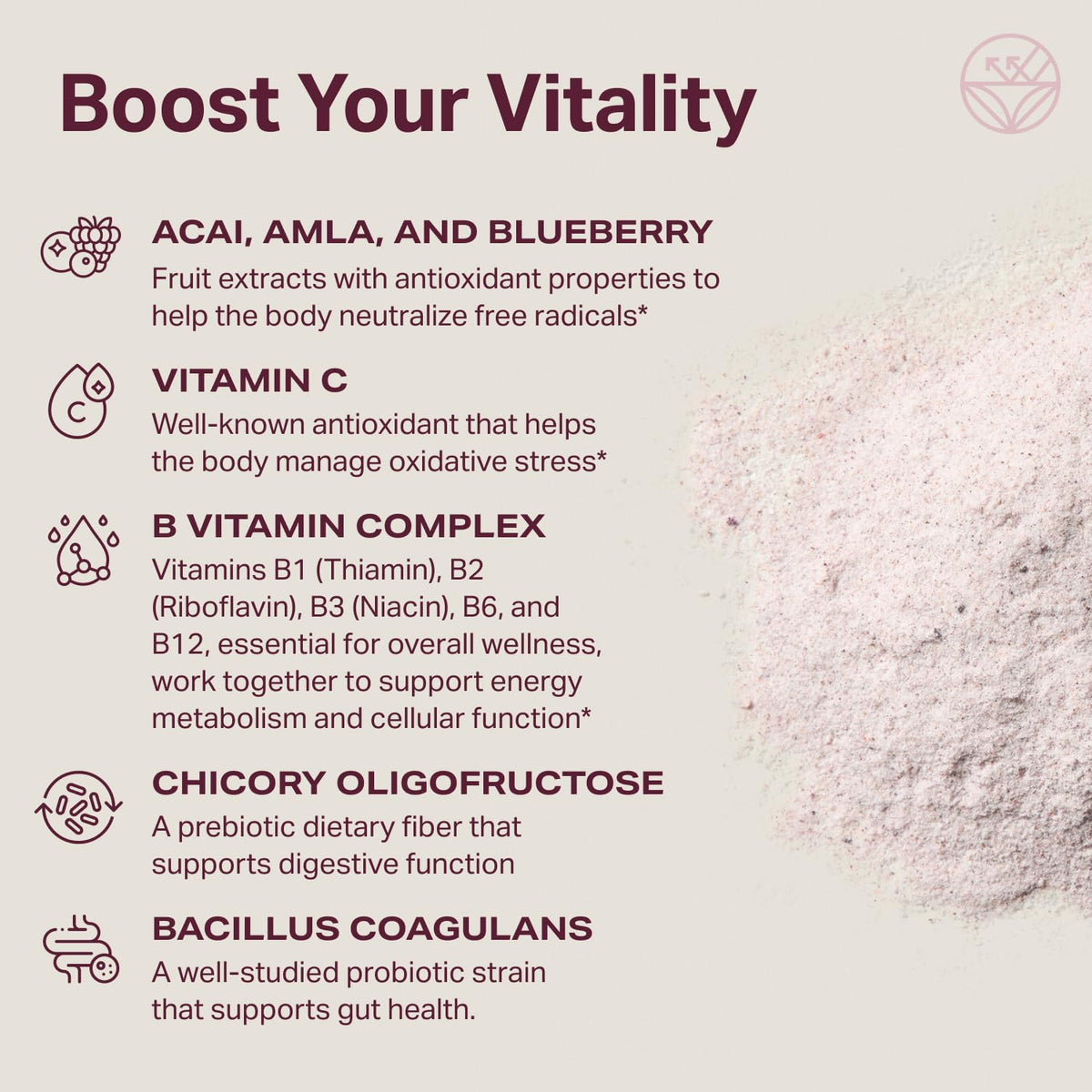 Proper, The Purples Nutrient-Dense Superfood Powder - Antioxidant Supplement and Cellular Support – Acai, Amla, Blueberry, Vitamin C, B Vitamins & More - Enhanced with Prebiotic Fiber & Probiotics