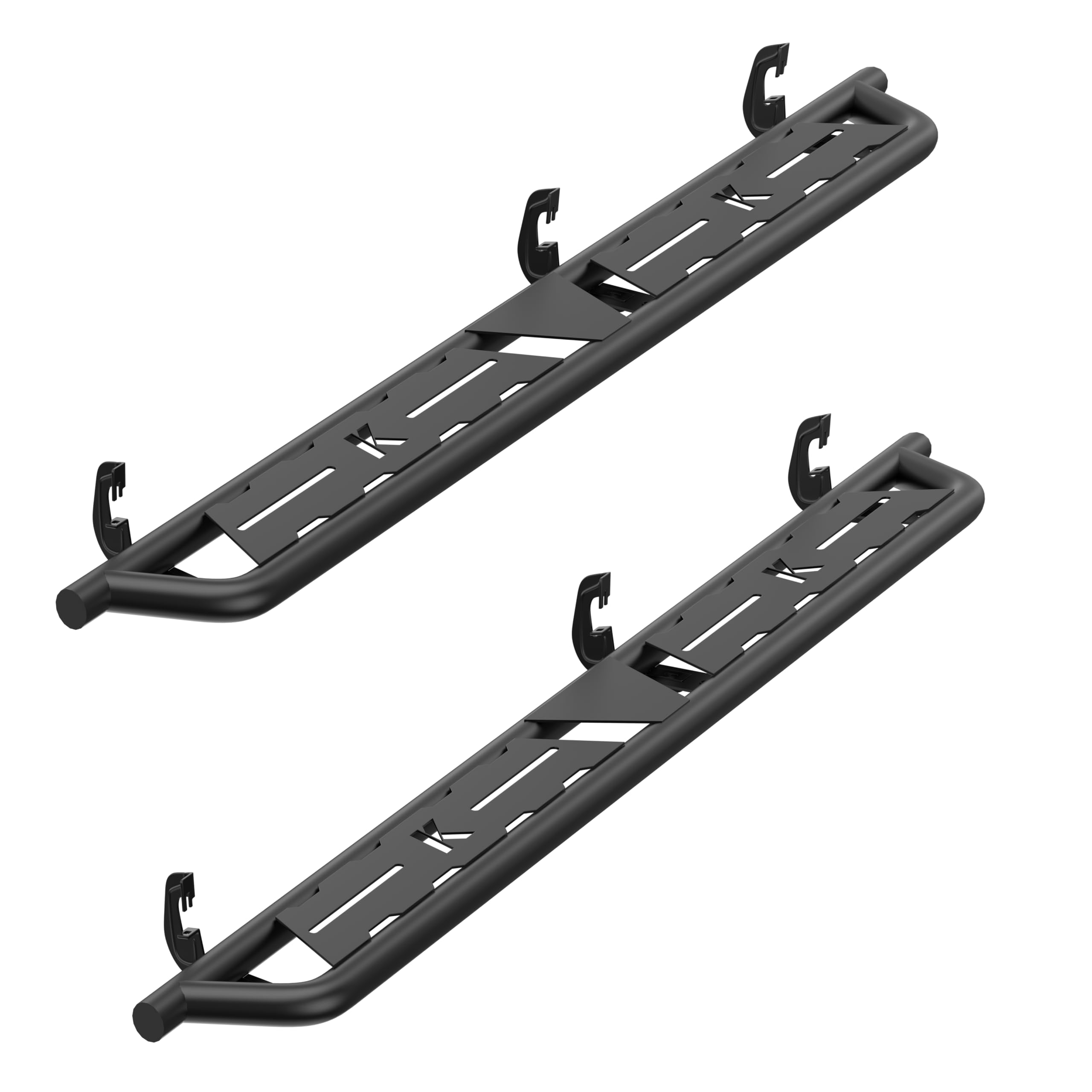KUIPERAUTO Running Boards Side Steps Bars Nerf Bars Compatible for 2007-2018 Chevy Silverado/Sierra 1500 2500 3500HD Crew Cab 4