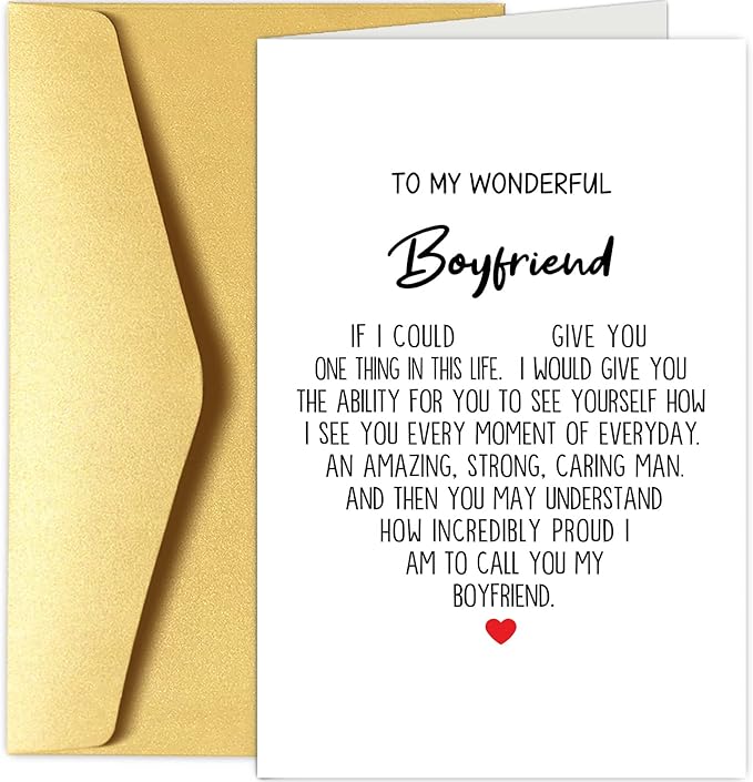 Chenive Heartfelt Boyfriend Greeting Card, Birthday Card for Boyfriend, Anniversary Card for Him, How Incredibly Proud I Am To Call You My Boyfriend