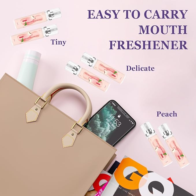 6PCS Oral Breath Spray, Fruit Flavor Mouth Spray Breath Freshener Oral Care, Portable Long Lasting Refreshing Mouth Spray