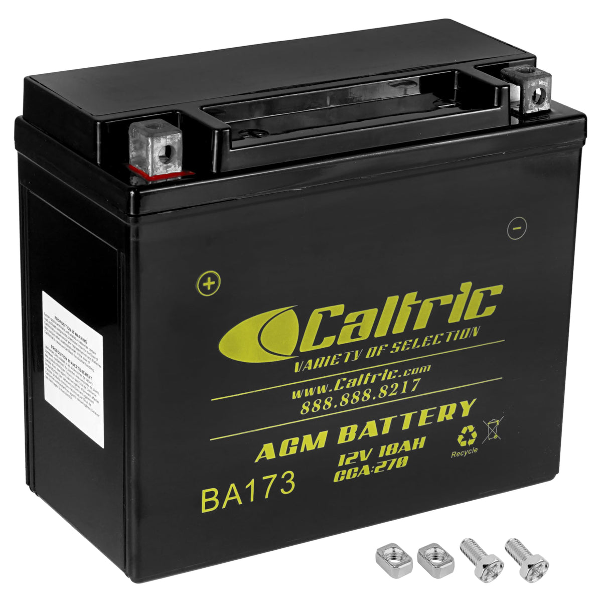 Caltric YTX20H-BS AGM Battery compatible with Yamaha 12V / 18AH / CCA 270