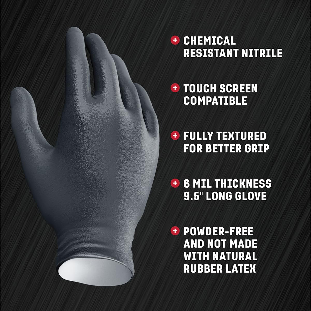 Venom Steel Nitrile Gloves, 6 mil Disposable Latex Free Black Gloves, 2 Layer Rip Resistant Gloves, XX-Large (Pack of 90)