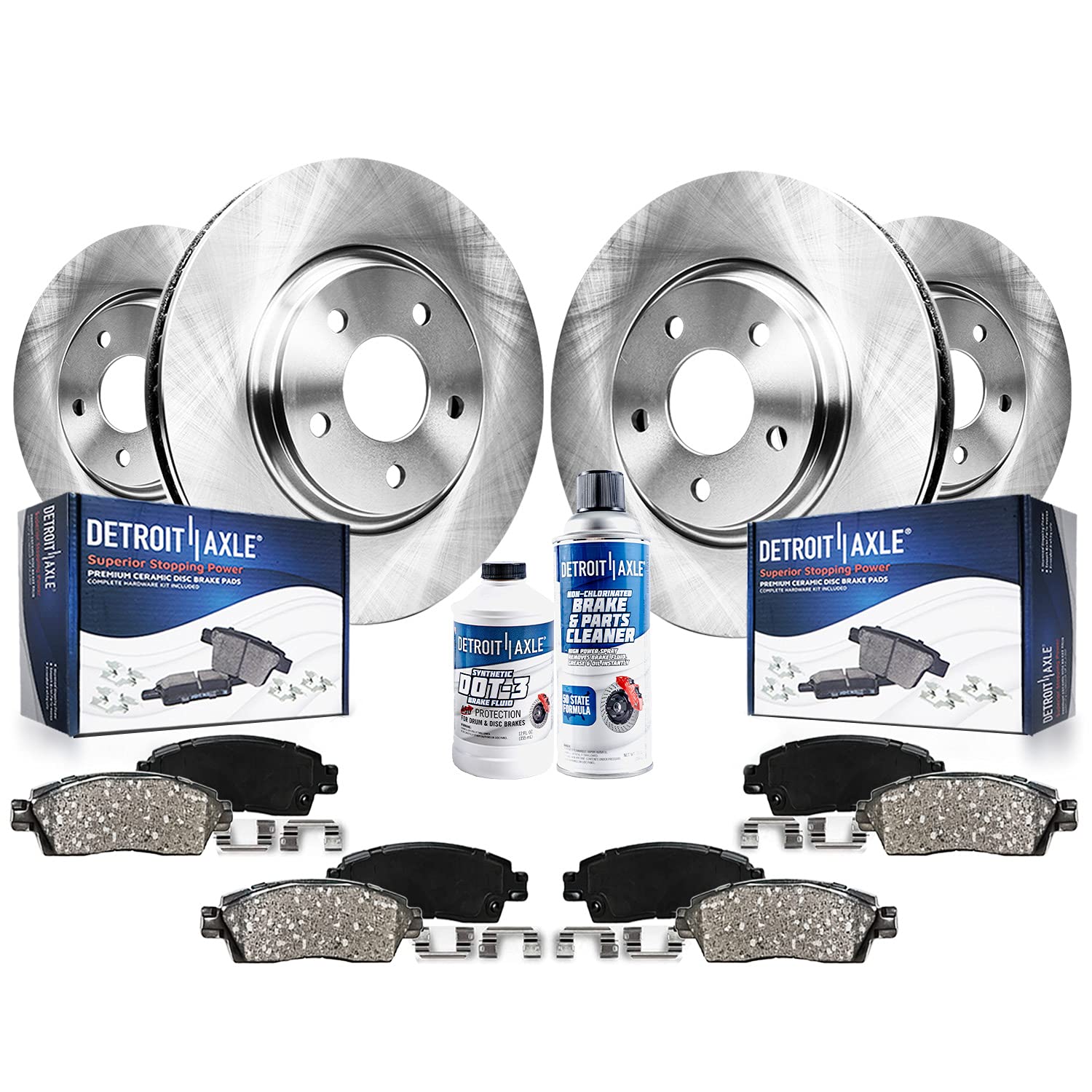 Detroit Axle - Brake Kit for Ford Flex Explorer Taurus Police Interceptor Sedan/Utility Lincoln MKT MKS, Disc Brake Rotors Ceram