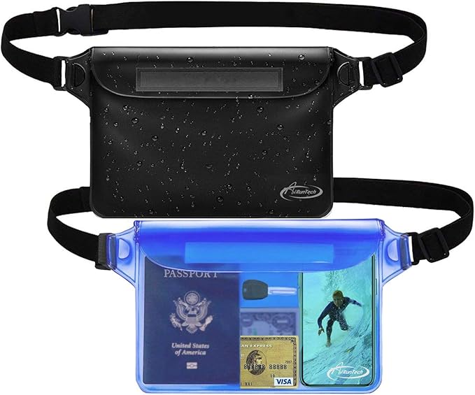AiRunTech Waterproof Crossbody Belt Bag for Women Men,River Lake Canoe Essential Accessories Must Haves,Waterproof Pouch for Phone Passport Wallet Purse with Waist Strap