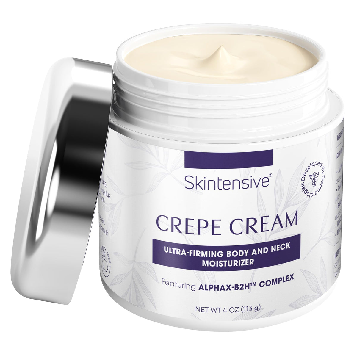 SKINTENSIVE Crepe Cream - Advanced Crepey Skin Cream for Firmer, Smoother Appearance - Harvard-Trained Dermatologist Formulated - Premium Body and Neck Creme - 4 oz