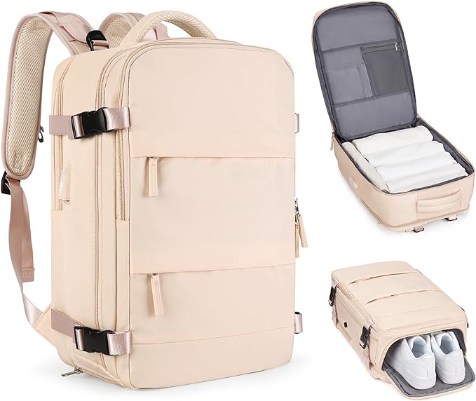 coofay Large Carry On Backpack Flight Approved Personal Item Travel Backpack For Women Airline Approved Waterproof Sports Luggage Backpack Casual Daypack Small Hiking Backpack