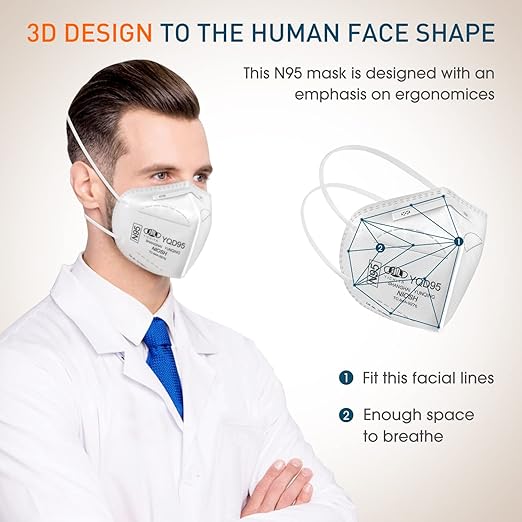 N95 Mask NIOSH Approved 30-Pack, Particulate Respirator N95 Face Masks Universal Fit - Individually Wrapped