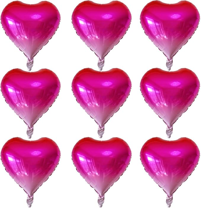 Lovoir 10 Pcs Gradient Heart Shape Foil Mylar Balloons 18 Inch Love Balloons for Valentine's Day Birthday Party Decorations Wedding Engagement Romantic Decor (Gradient)