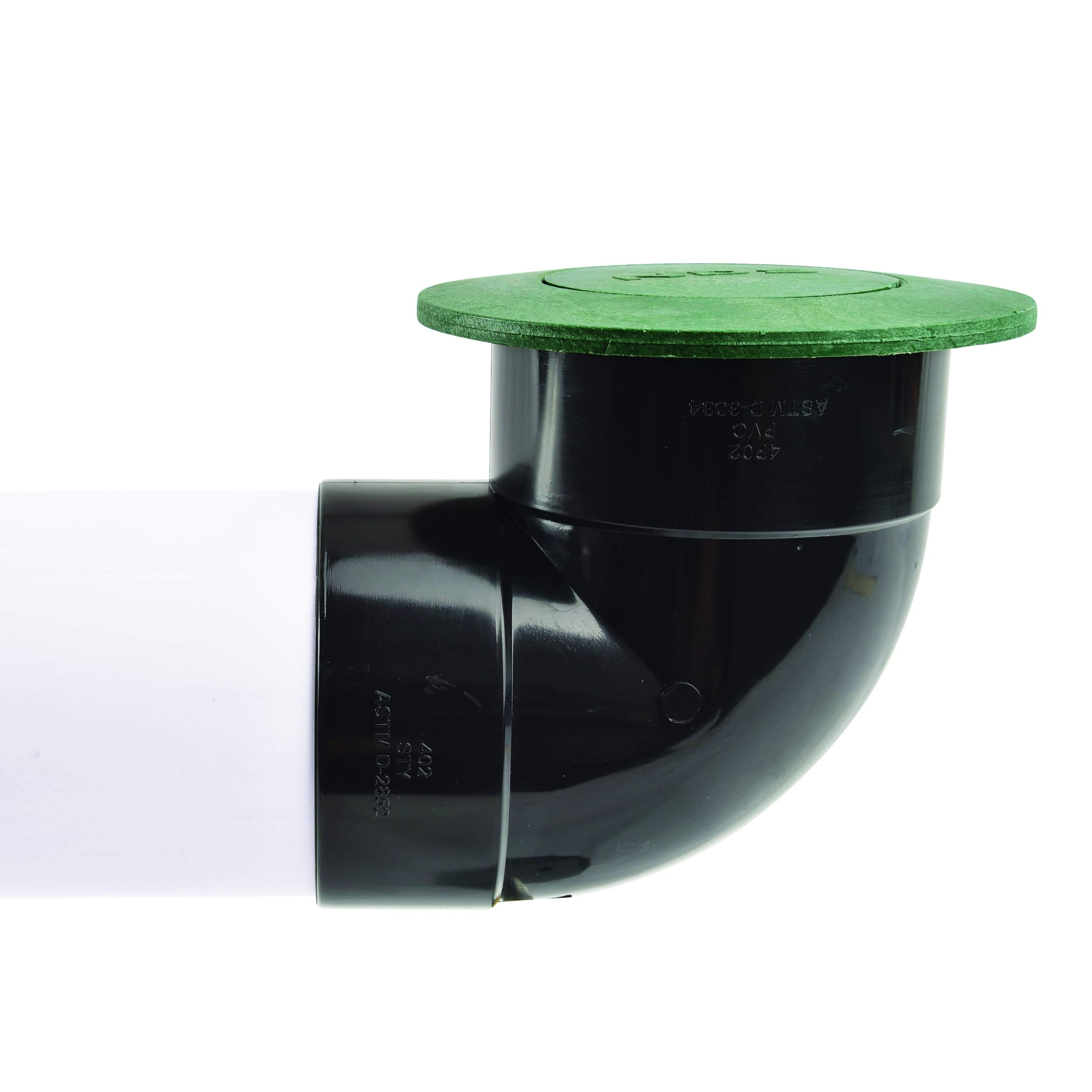 NDS 422G Pop-Up Drainage Emitter with Elbow fits 4-Inch Sewer and Drain Pipe, Works with Drainage Systems Including Catch Basins, Green