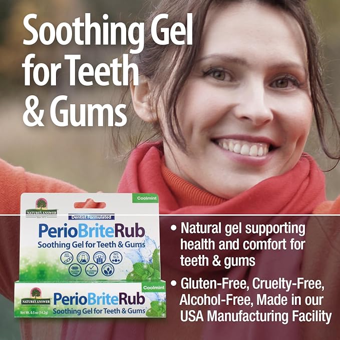 Nature's Answer Periorub Topical Rub, 0.5 oz (Pack of 3) | Dentist Formulated Soothing Gel for Teeth and Gums