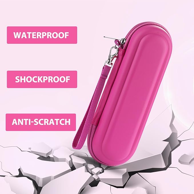 TYSORETY Toothbrush Travel Case for Oral B/Oral-B Pro 1000 1500 5000 7000 & Philips Sonicare 4100 1100 5300 5100 6100/iO Electric Toothbrush, Hard Protective Storage Bag (Pink)