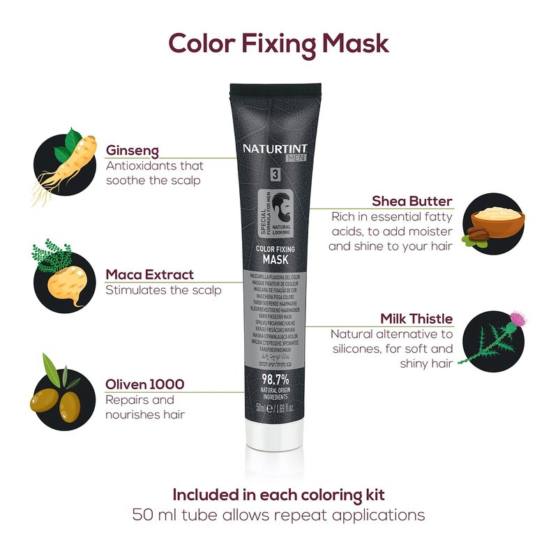 Naturtint Mens Permanent Hair Color for Hair Beard and Mustache (3N Dark Chestnut Brown)