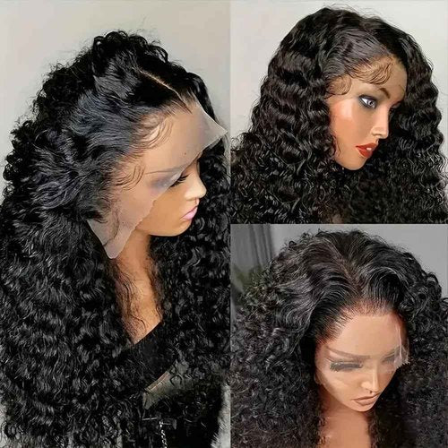 virginess Deep Wave Lace Front Wigs Human Hair Pre Plucked 18 Inch 13x4 Lace Frontal Closure Wig for Black Women Human Hair Glueless Deep Curly Lace Front Wig