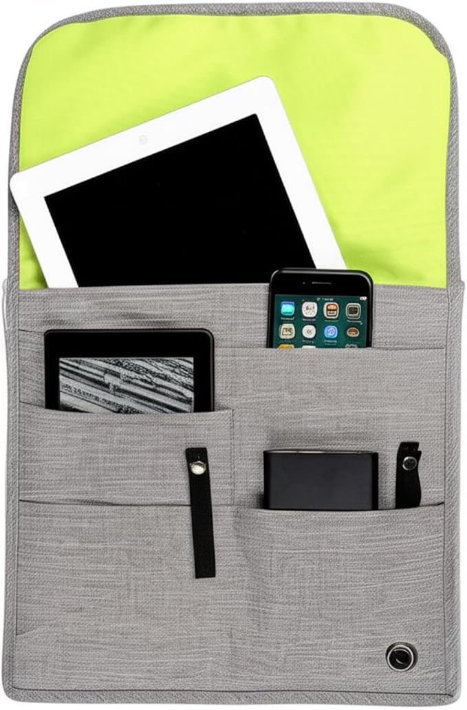 SO~MINE Airplane Pocket Organizer | Tray Table Cover | In Flight Seat Back Organizer Bag | Commuter Essential Travel Bag | Media Pouch For Flying | Travel Gift | Attaches To Luggage