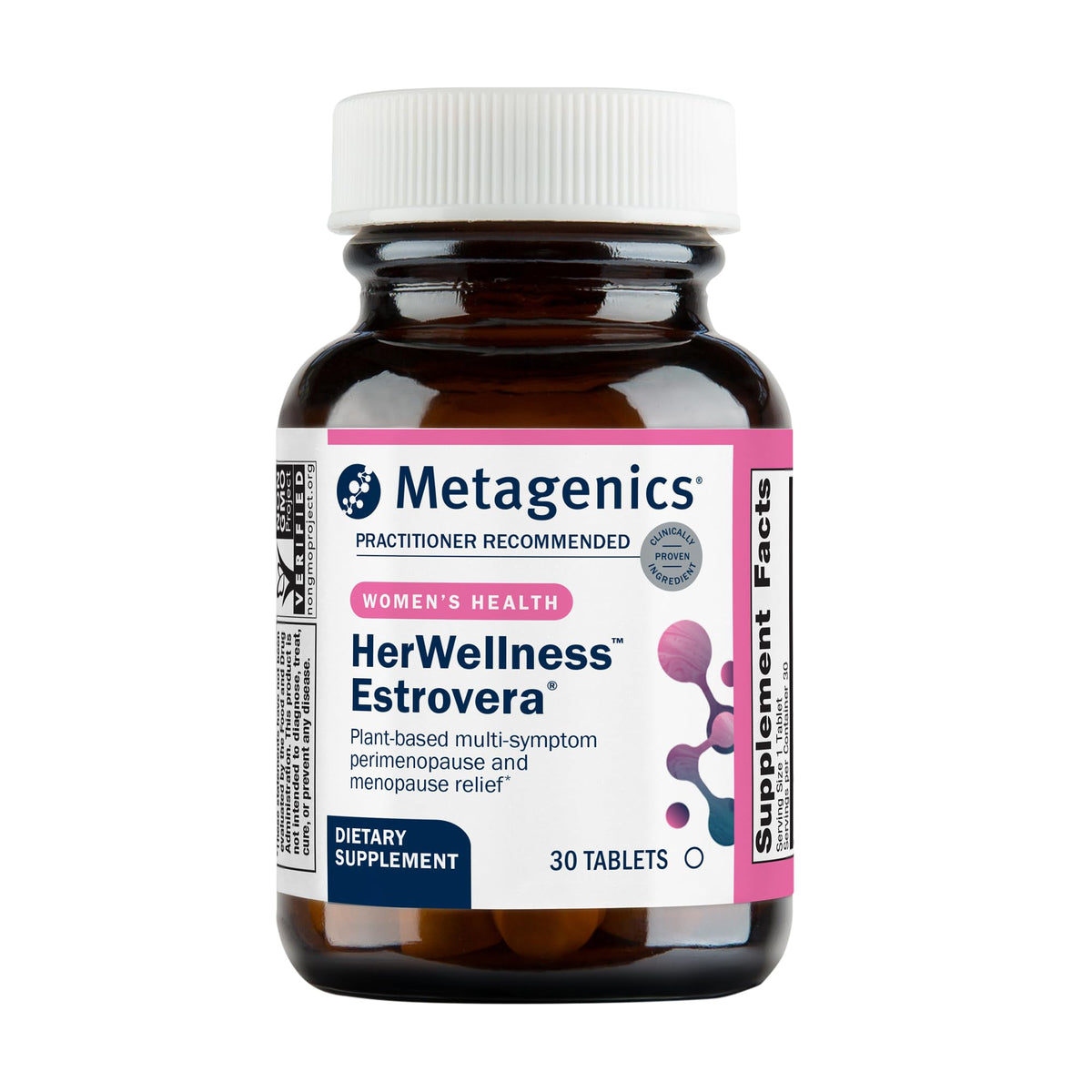Metagenics HerWellness Estrovera - Hormone-Free Plant-Based Supplement - Supports Menopause & Perimenopause Relief - Hot Flashes, Night Sweats, Multi-Symptom Support - Vegetarian, Non-GMO - 30 Tablets