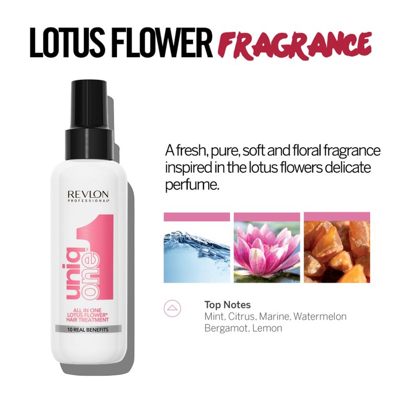 REVLON PROFESSIONAL UniqOne 10-in-1 Hair Treatment, Frizz Control, Heat Protection, Repair for Dry Damaged Hair, All Hair Types, Vegan, Lotus Flower, 5.1 fl oz