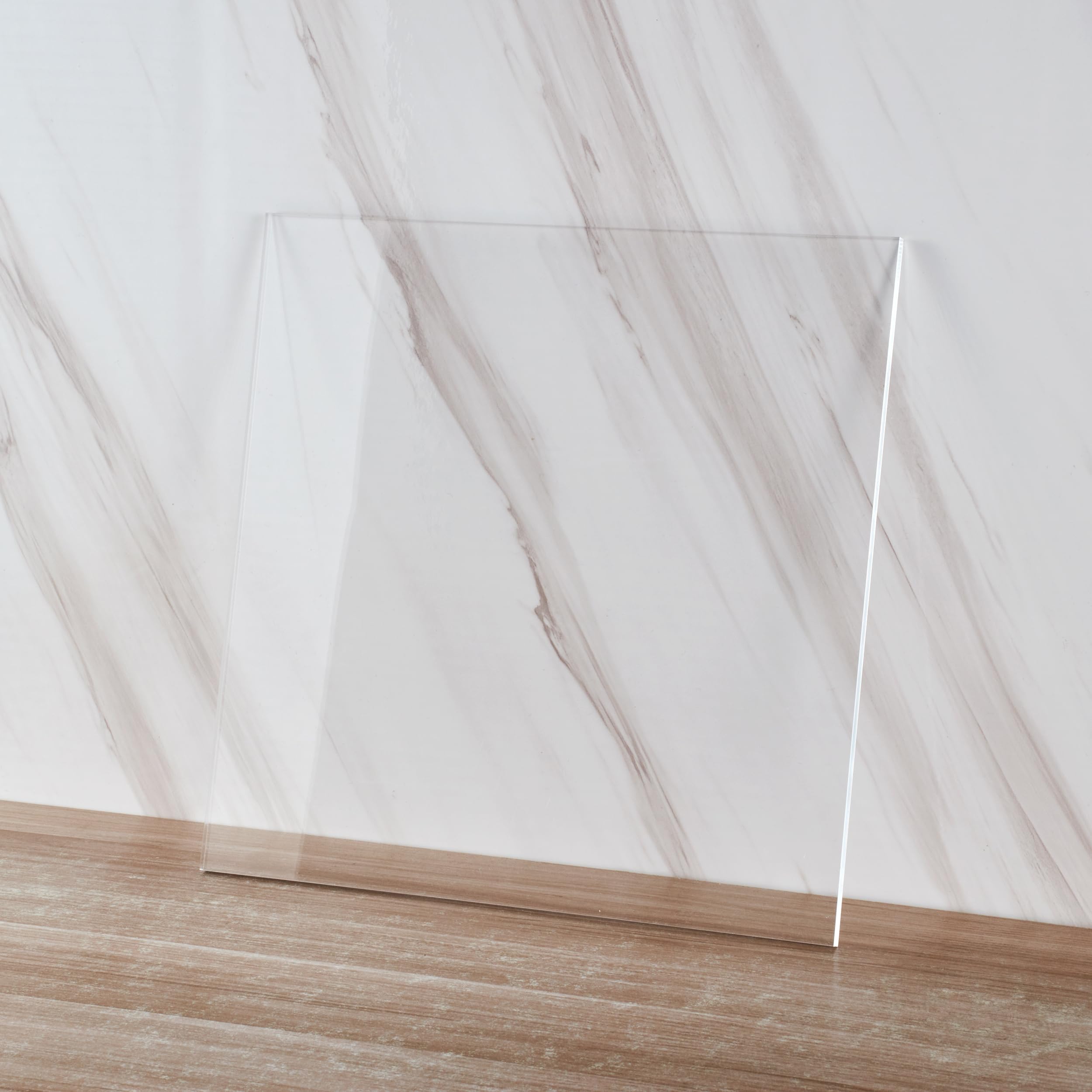 KAITELA Clear Acrylic Sheet 12" x 12" Cast Plexiglass Square 1/4" Thick (6mm) for Craft Projects, Wedding Sign, Laser Cutting, Engraving, Home Decor, Pack of 2