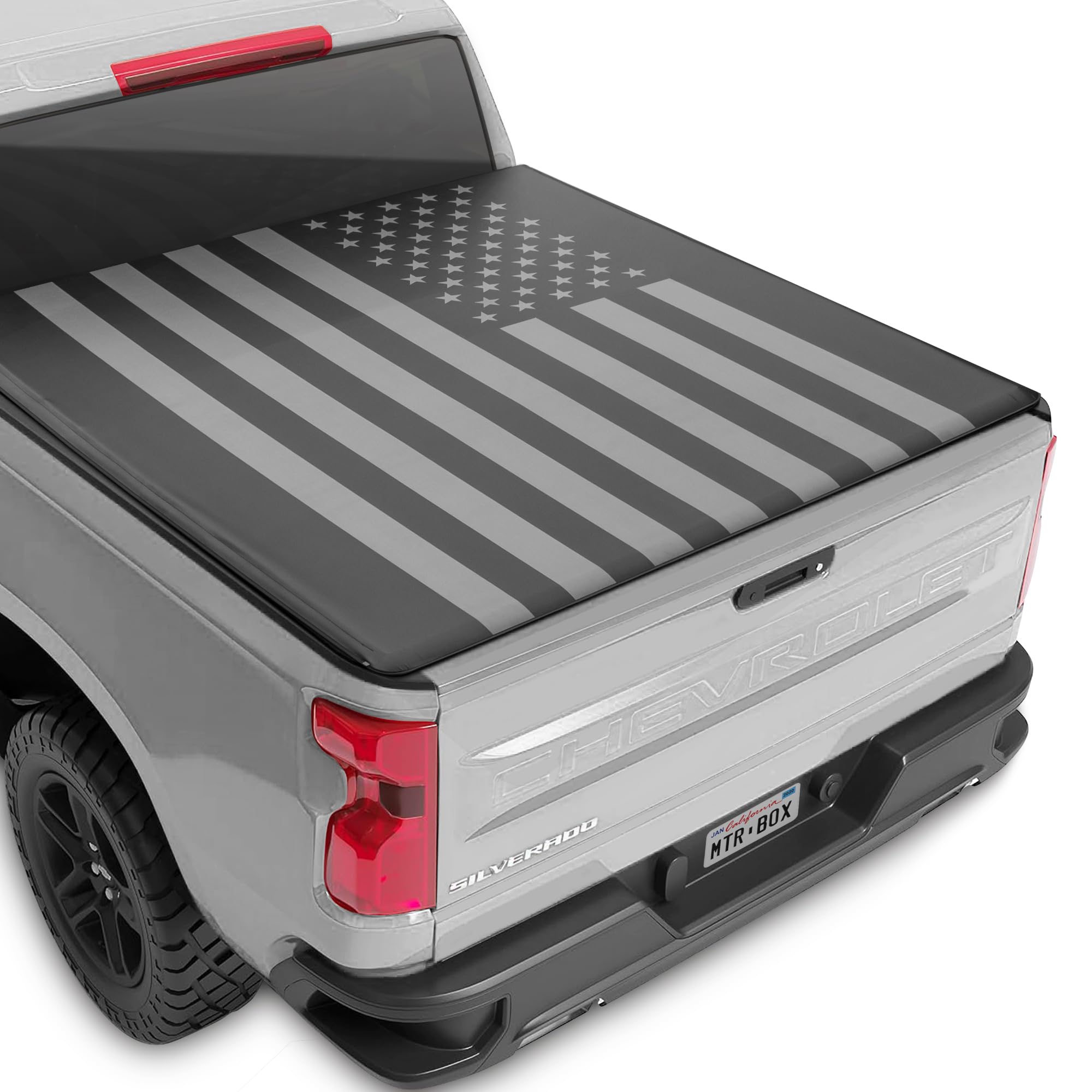Motorbox Tri-Fold Truck Tonneau Cover For Chevy Silverado 2500Hd 3500Hd / Gmc Sierra 2500Hd 3500Hd (2014-2018) With 6.6 Ft Bed L