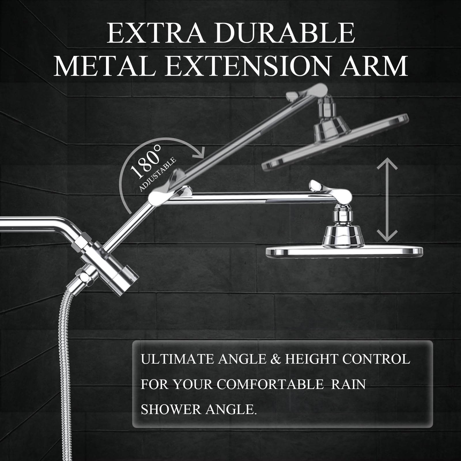 Veken 12" Wide High Pressure Rain Shower Head with Handheld