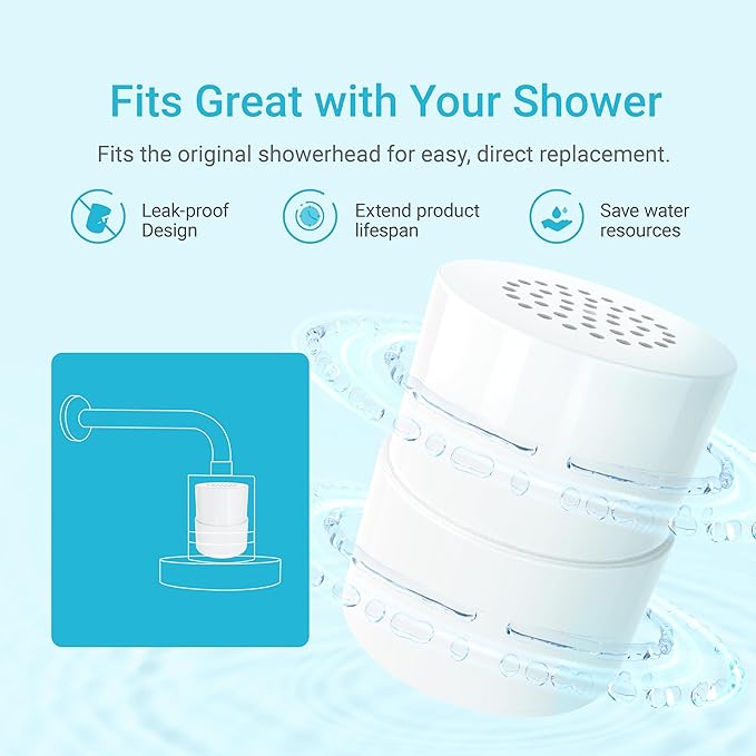 AQUA CREST Shower Filter Replacement for JOLIE® FILTERED SHOWERHEAD, Steady Water Pressure Shower Filter Replacement Cartridge, 1 Pack