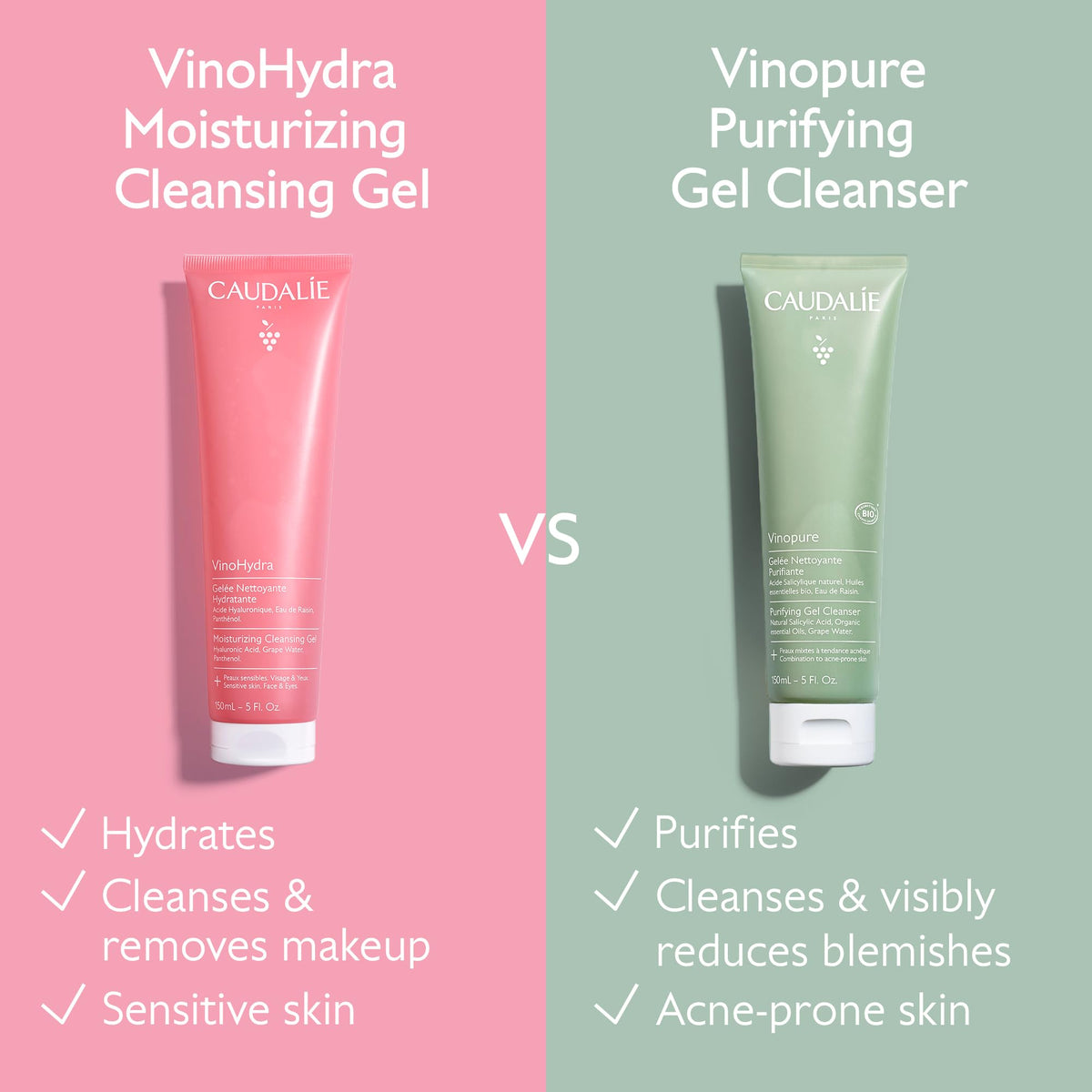 Caudalie VinoHydra Moisturizing Cleansing Gel with Hyaluronic Acid - 150 mL