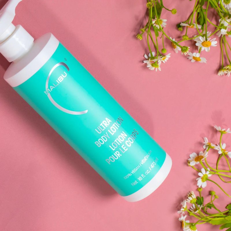 Malibu C Ultra Body Lotion - Hydrating Lotion for Extremely Dry Skin - Delivers Weightless Moisture & Radiant Glow - Safe for All Skin Types (16 fl oz)