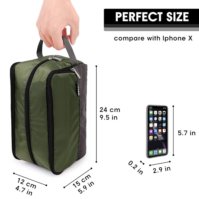 Toiletry Bag for Men Hanging Dopp Kit Water Resistant Shaving Bag Small Toiletry Bag for Traveling (Army Green)