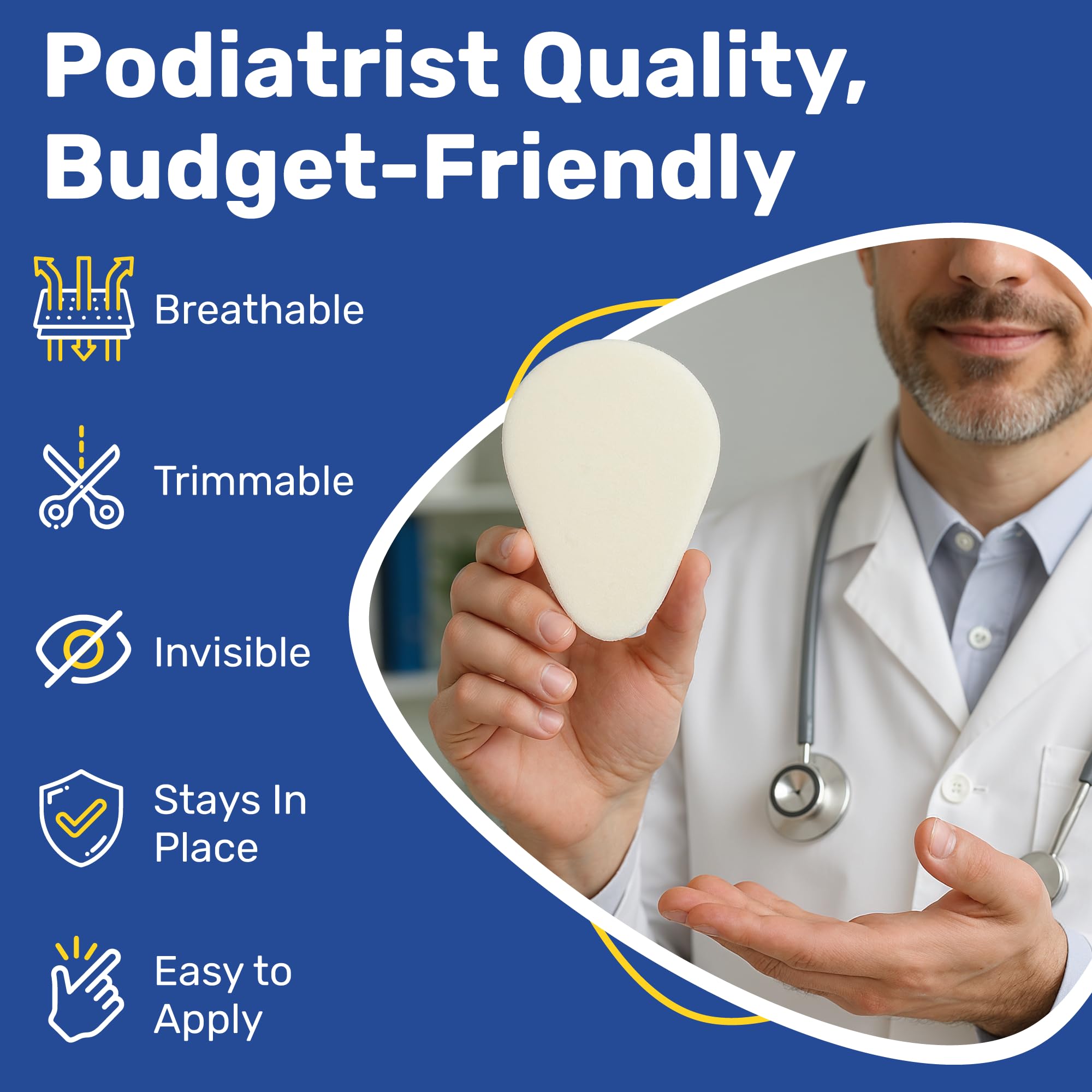 12-Pack Metatarsal Foot Pads for Pain Relief - 1/4” Thick, Ball of Foot Cushions for Women and Men, Forefoot and Sole Support, Metatarsalgia Mortons Neuroma. Metatarsal Pads Ball of Foot Cushions.