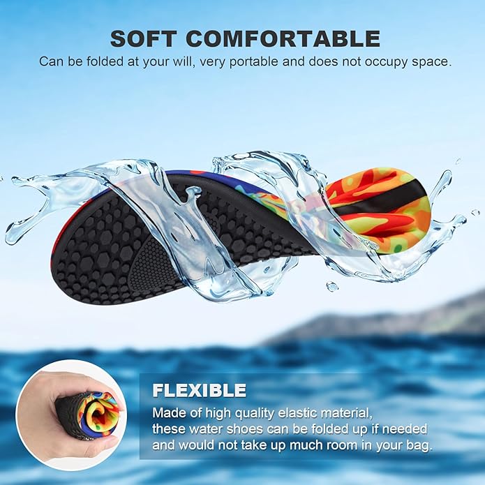 Water Shoes for Women Men Quick-Dry Aqua Socks Swim Beach Barefoot Yoga Exercise Wear Sport Accessories Pool Camping Must Haves Adult Youth Size