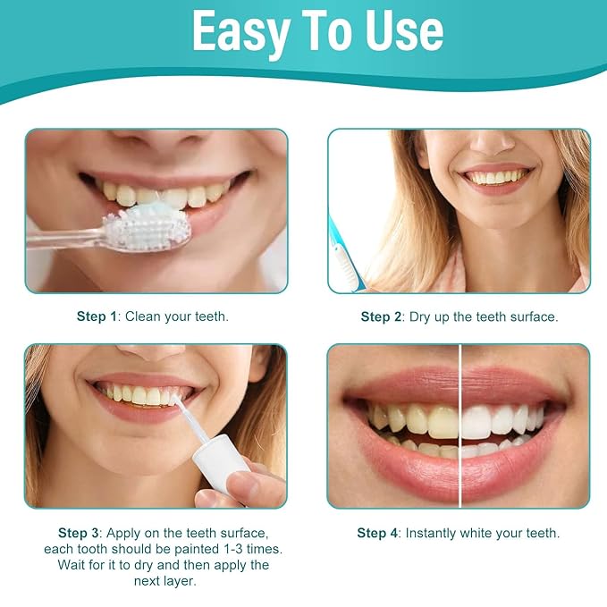 Tooth Paint - Teeth Whitening Paint Kit Professionally Formulated, Instant Teeth Whitening Gel, Regain Confident Smile