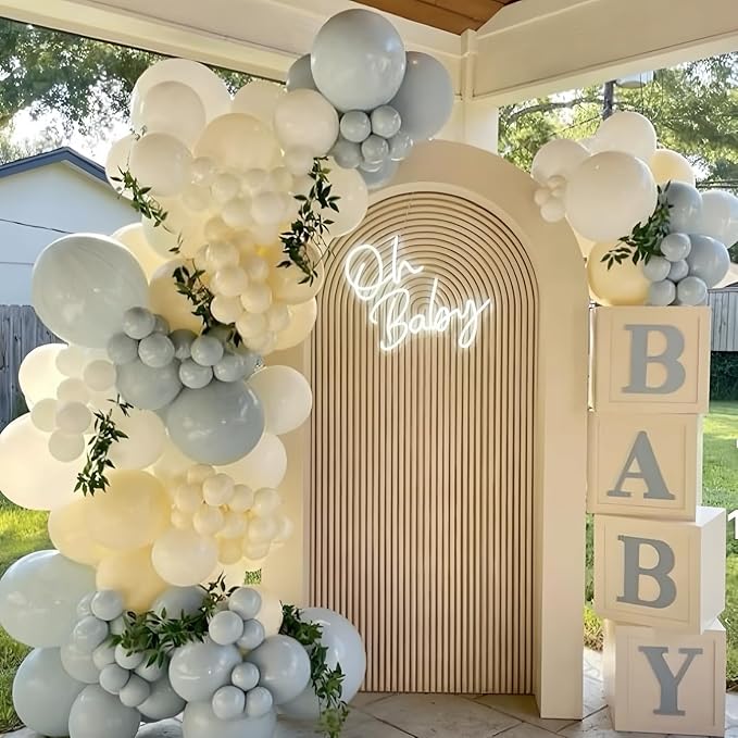 Pale Aqua Balloons Arch Blue Balloons Garland Light Dusty Fog Mist Blue Balloon Different Sizes 5 10 12 18inch Helium Latex Balloon Boho Birthday Party Decoration Wedding Baby Shower Graduation