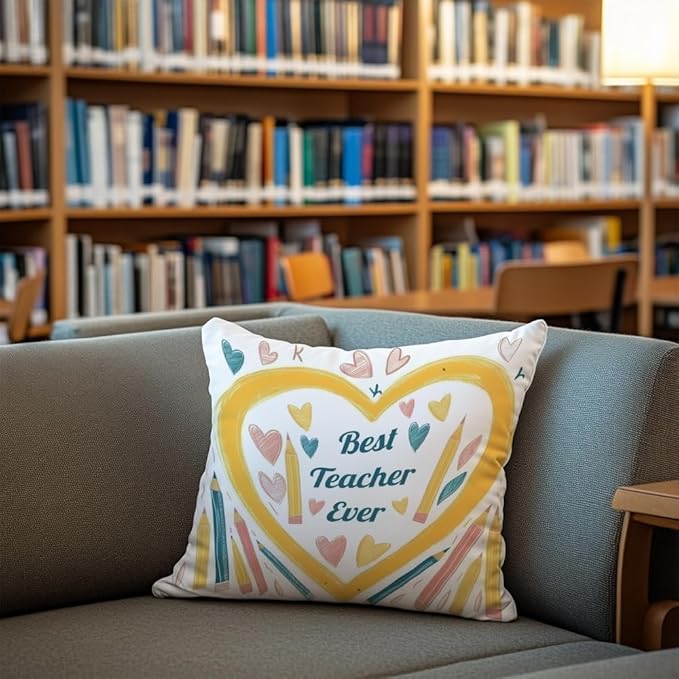 Cirzone Teacher Gifts for Women -18x18Inch Throw Pillow Cover Unique Best Teacher Gifts with Gift Box Perfect Birthday Teacher Thanksgiving Gifts for Home Sofa Decor