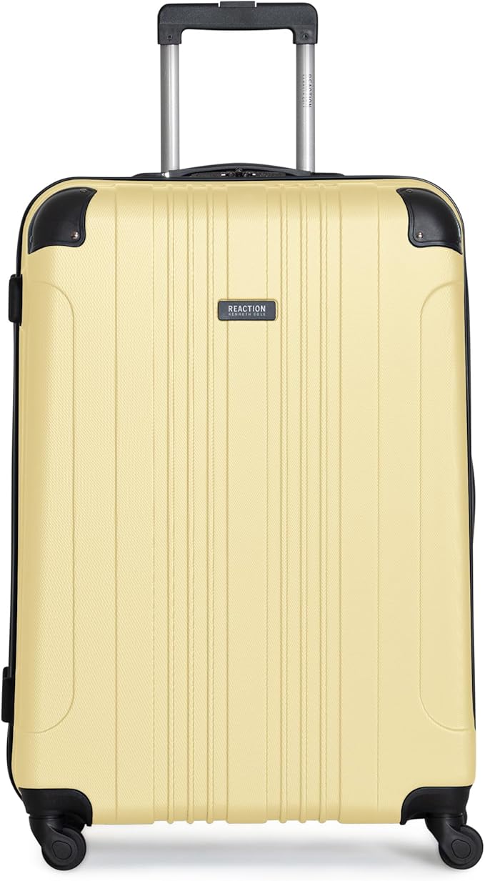 Kenneth Cole REACTION Out of Bounds Lightweight Hardshell 4-Wheel Spinner Luggage, Pale Banana, 28-Inch Carry On