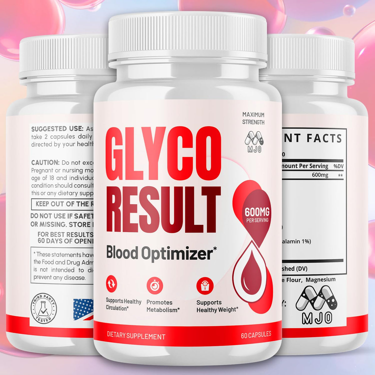 Glyco Result Capsules, Official GlycoResult Pills with All Natural Ingredients, Advanced Overall Health & Wellness Vitamin Support Supplement with Maximum Strength Multivitamin Support (60 Capsules)