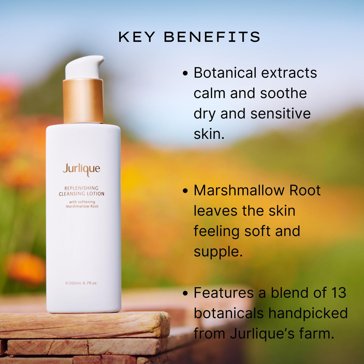 Jurlique Replenishing Cleansing Lotion - 6.76 Fl Oz - Gentle Facial Cleanser & Makeup Remover for Women - For Dry & Sensitive Skin - Nourishing Face Wash - Australian Natural-Based Skincare