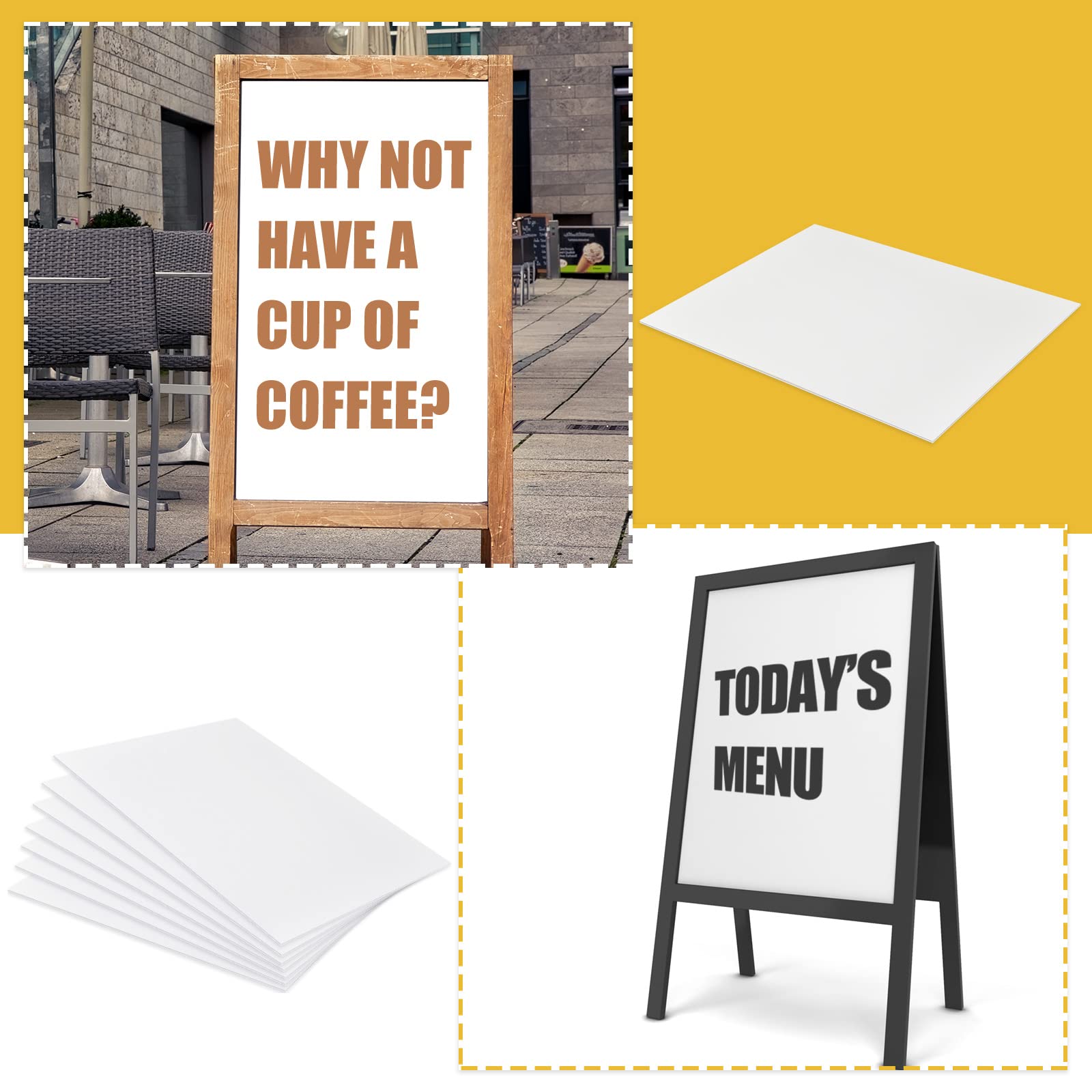 Patelai 12 Pcs 18 x 24 Inches Corrugated Plastic Sheet Corrugated Poster Board 4mm Thick Waterproof Blank Board Sheets Plastic Yard Sign for Garage Estate Sale, Rent, Indoor, Outdoor, Birthday (White)