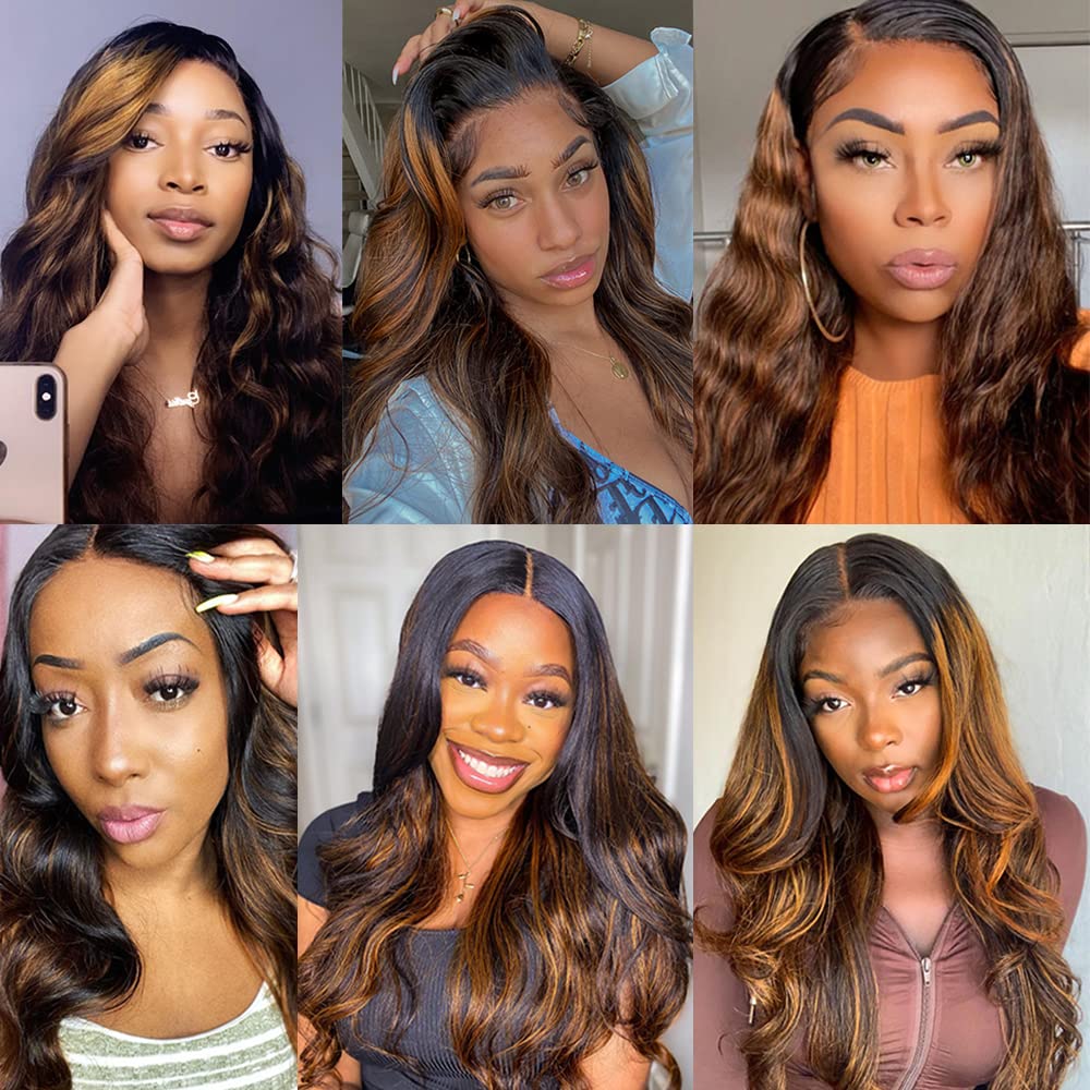 Brown Bundles Human Hair P4/30 Highlight Body Wave Human Hair Bundle 12 14 16 Inch Chocolate Brown Body Wave Bundles Ultra Soft Unprocessed Brazilian Remy Hair Extensions