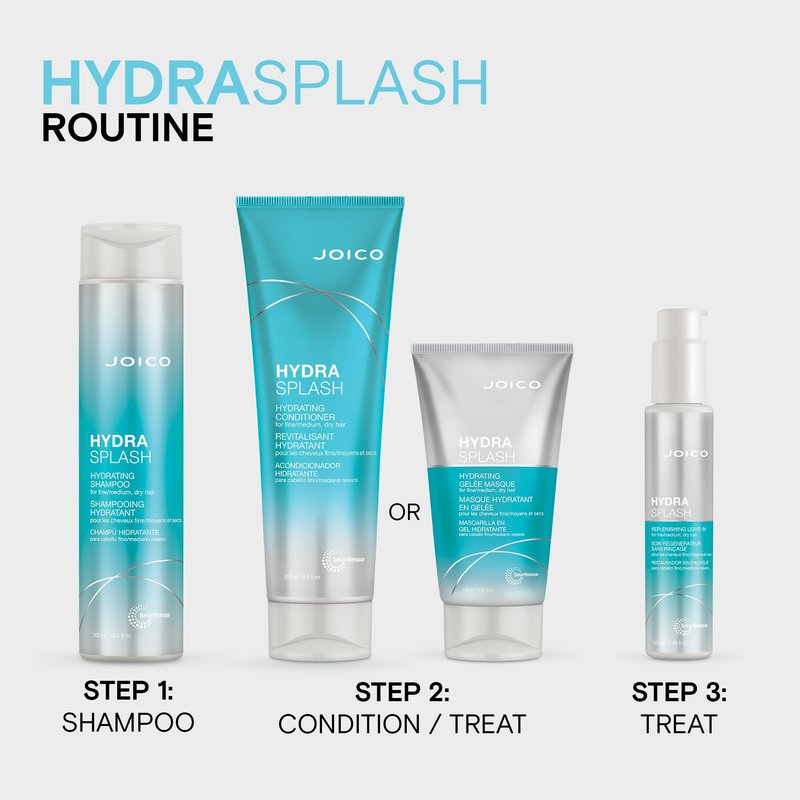Joico HydraSplash Replenishing Leave-In | For Fine, Medium, Dry Hair | Boost Shine & Softness | Tame Frizz & Hydrate | With Sea Kelp & Coconut Water | 3.38 Fl Oz