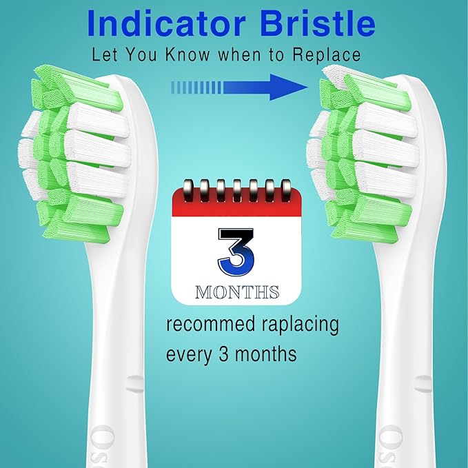 Osctor Fit for Sonicare Replacement Heads, Toothbrush Replacement Brush Heads Compatible with Philips Sonicare Click on Electric Toothbrush, 10 Pack, White
