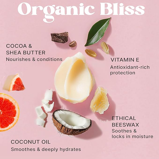 USDA Organic Lip Balm - USA Made with Natural Ingredients, Stocking Stuffers for Women & Men, 4 Pack Multi Flavor Lips Moisturizer, Beauty & Small Birthday Gifts, Chapstick Care for Dry Lips