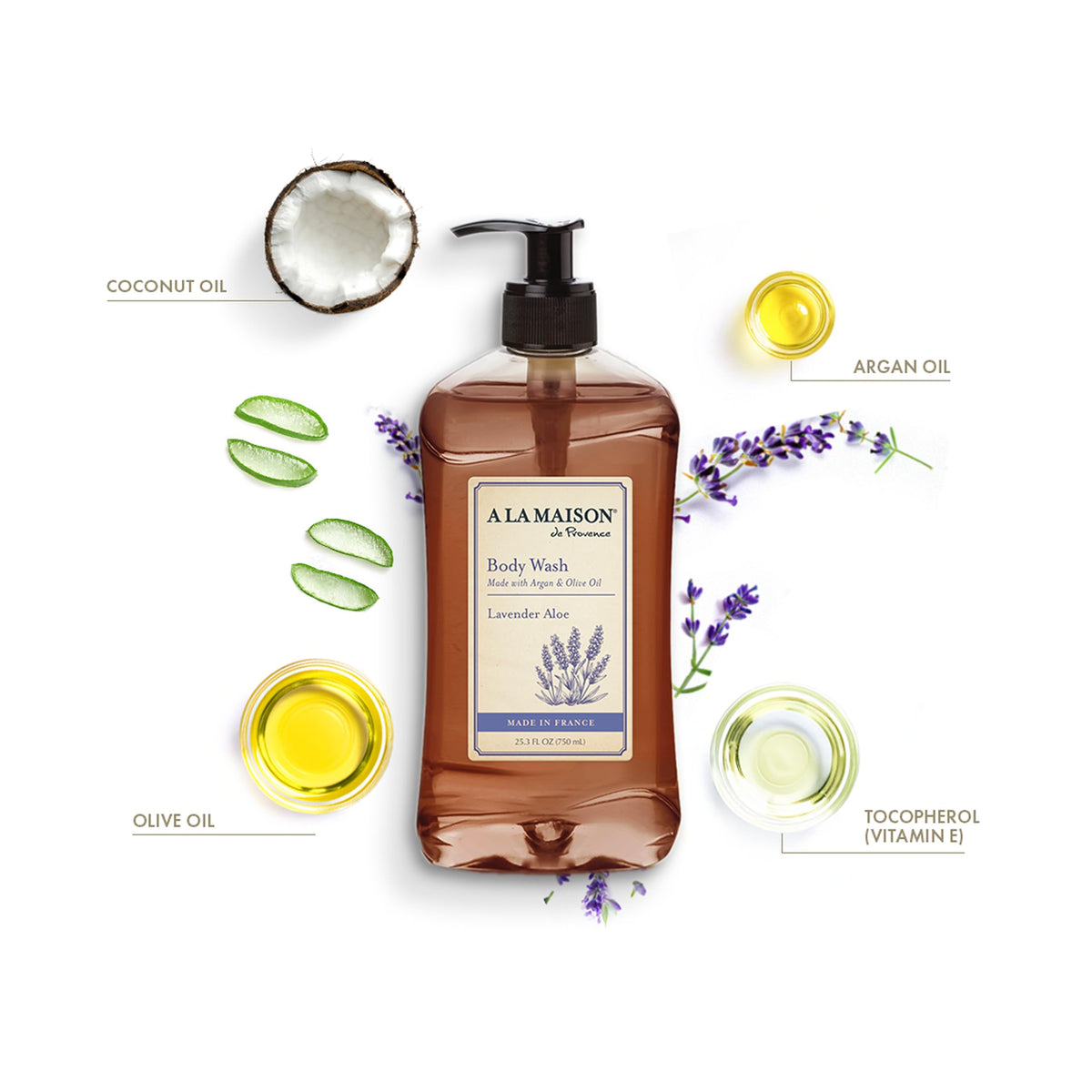 A LA MAISON Lavender Aloe Body Wash 25.36 Fl Oz, 3 Pack