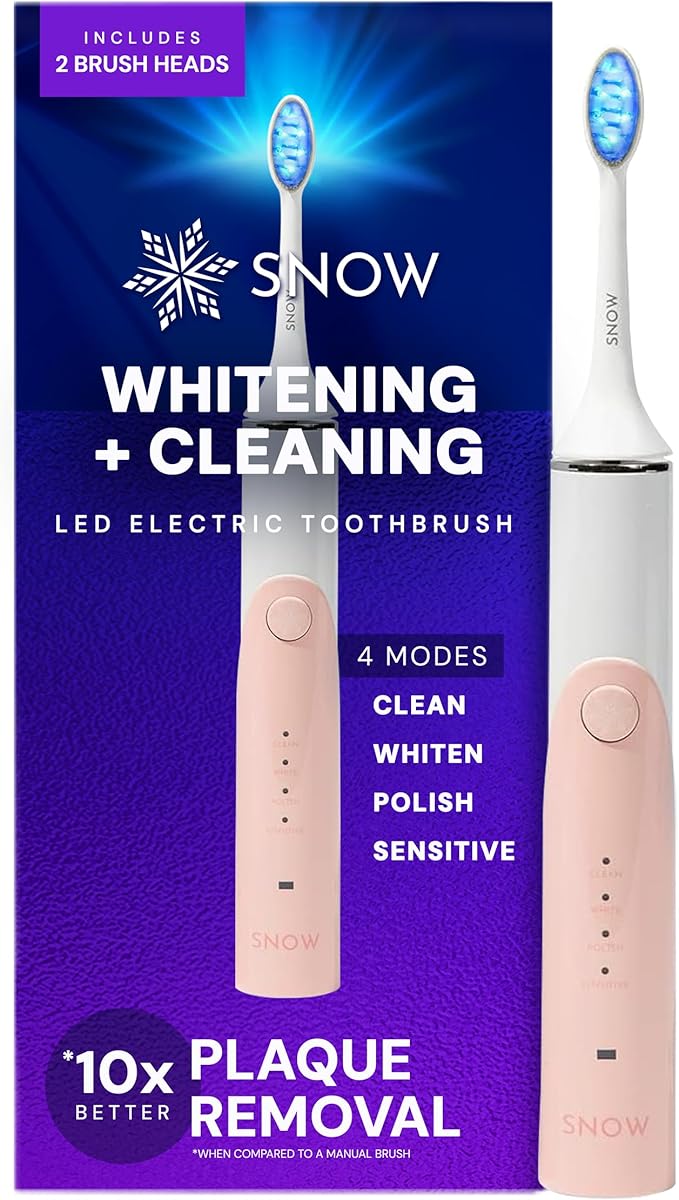 SNOW LED Electric Toothbrush Gen 2 - Rechargeable Electronic Brush for Adults - Sonic Technology w/LED Light Whitening & Cleaning Powered w/Sonic Technology for Oral Routine Coastal Sunset Pink Gen2