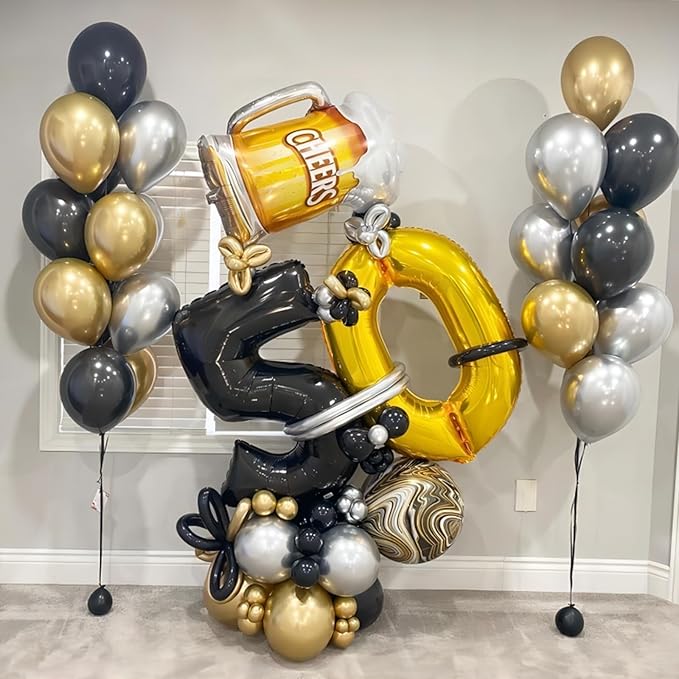 40 Inch Gold Number Balloons, Helium Mylar Foil Number Balloons for Birthday, Number 0 Balloon for Birthday Decorations for Kids, Anniversary Party Decorations Supplies