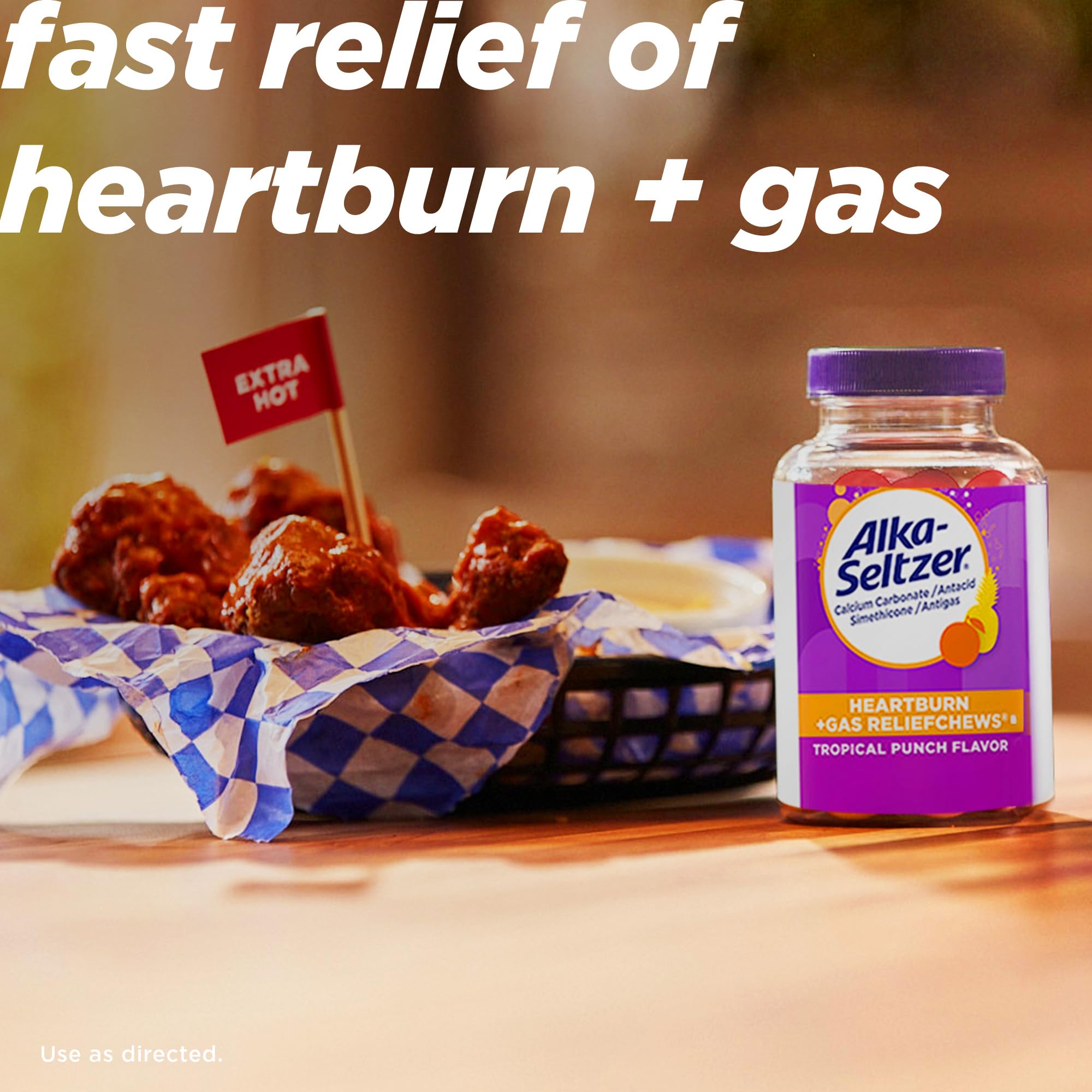 Alka-Seltzer Heartburn + Gas ReliefChews, Antacid + Antigas Chews for Fast Heartburn Relief, Gas, and Acid Indigestion Relief On the Go, 180 Ct (Pack of 12)